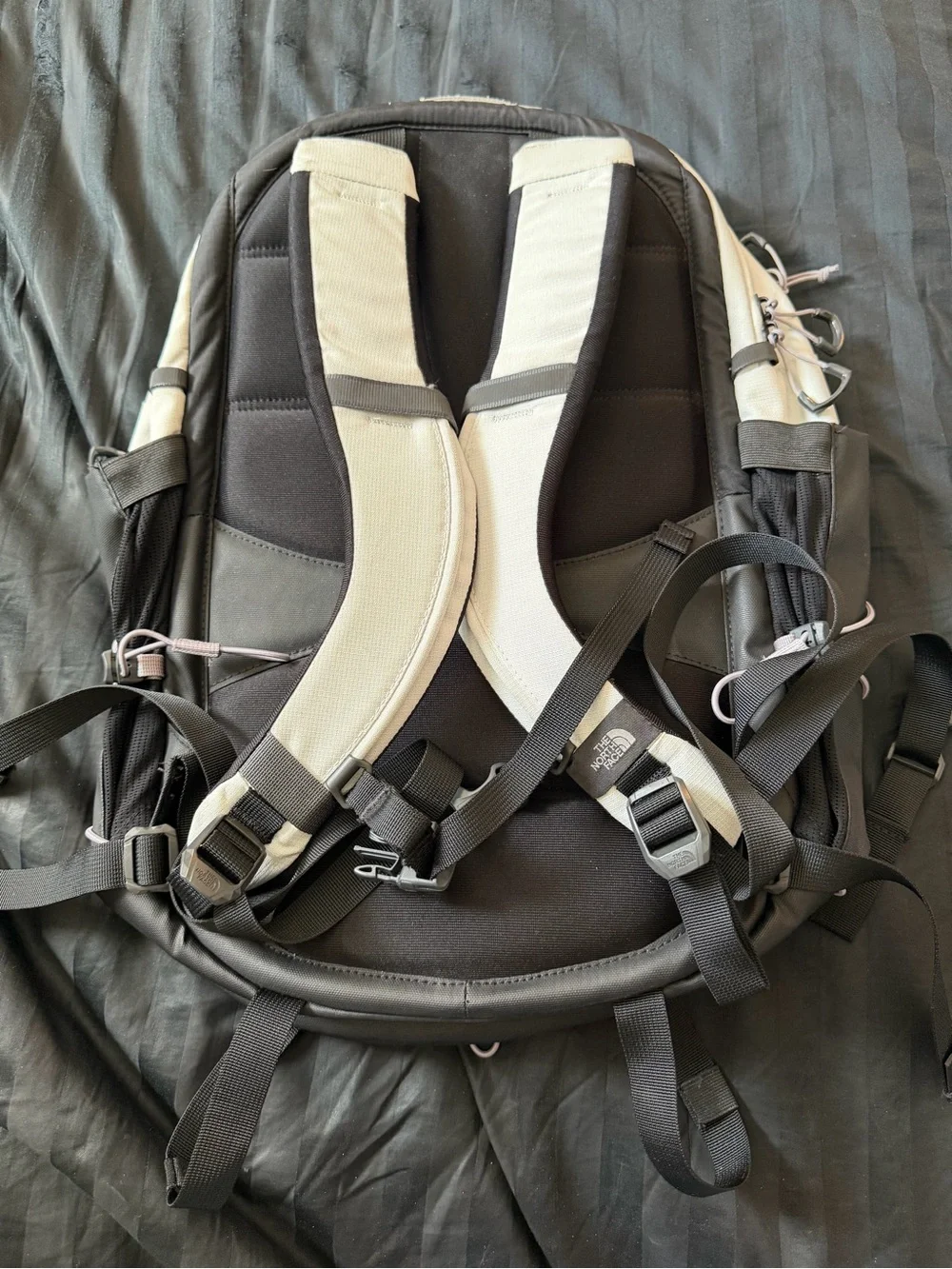 The North Face Borealis Backpack in Light Gray and Black